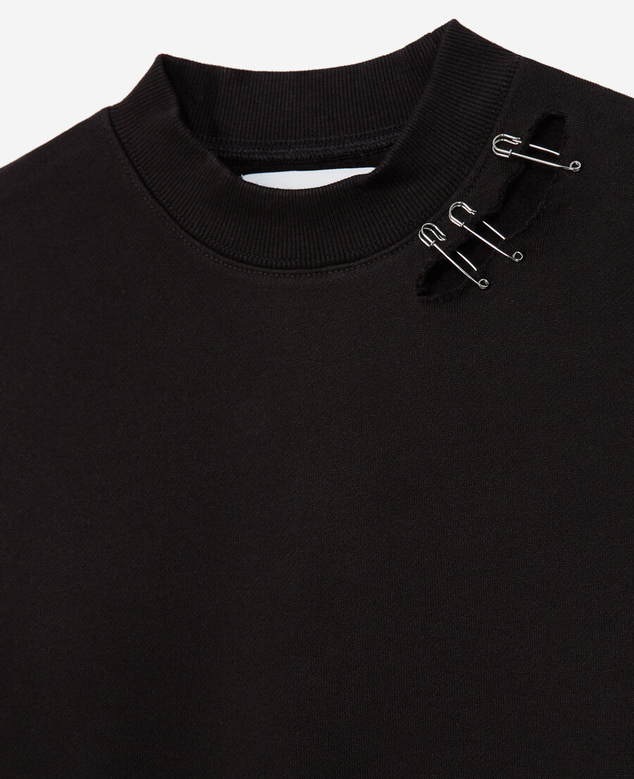 black sweatshirt with metal details