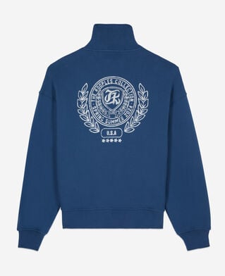 The Kooples MEN MIDDLE NAVY royal blue sweatshirt with blazon serigraphy