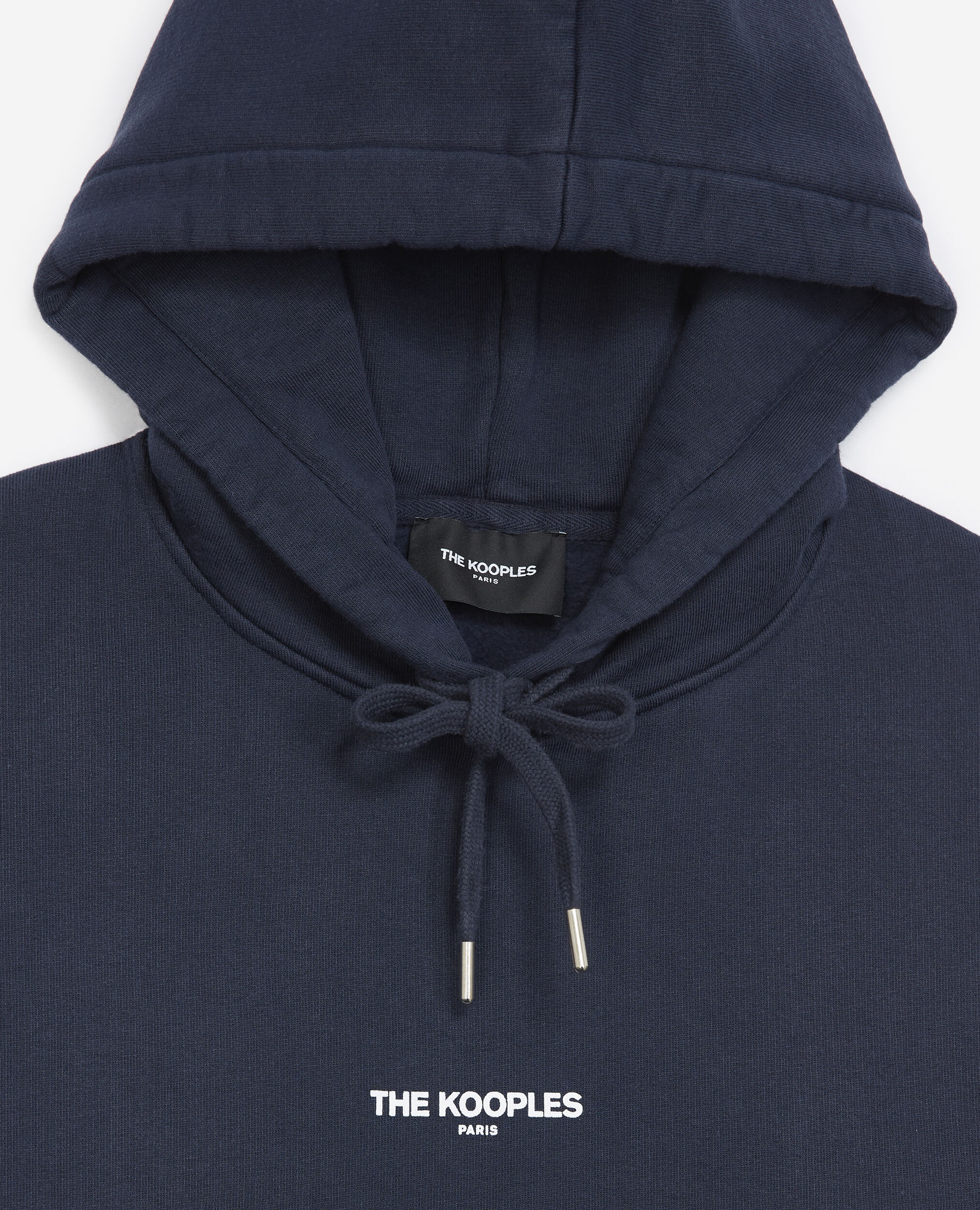 Navy blue printed hoodie, NAVY, hi-res image number null