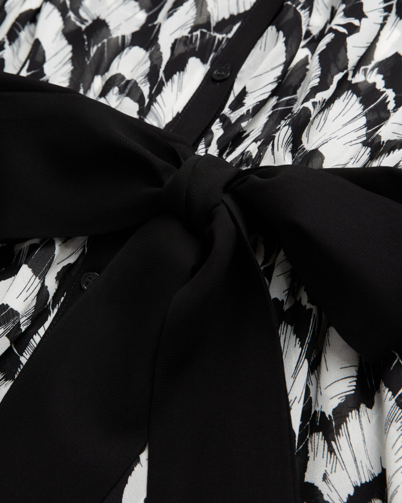 The Kooples WOMEN OFF WHITE / BLACK long printed dress