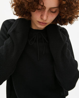 The Kooples MUJER BLACK jersey negro de cachemira con cuello redondo