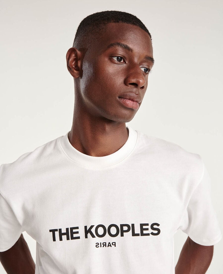 The Kooples MEN WHITE white cotton t-shirt with printed logo
