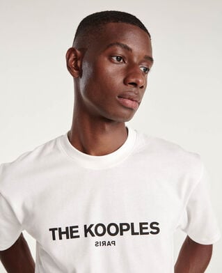 The Kooples MEN WHITE white cotton t-shirt with printed logo