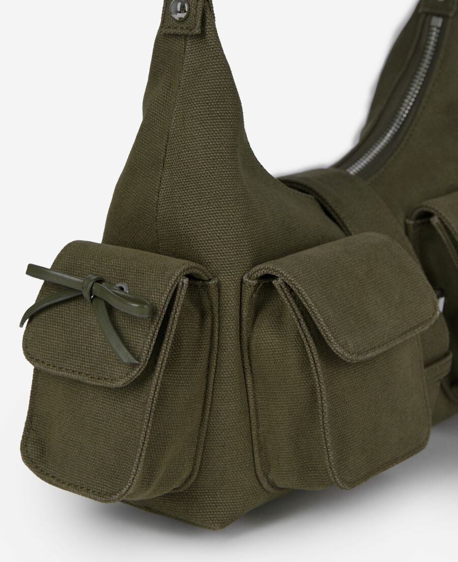 The Kooples DAMEN KAKI khakifarbene amelia tasche aus canvas