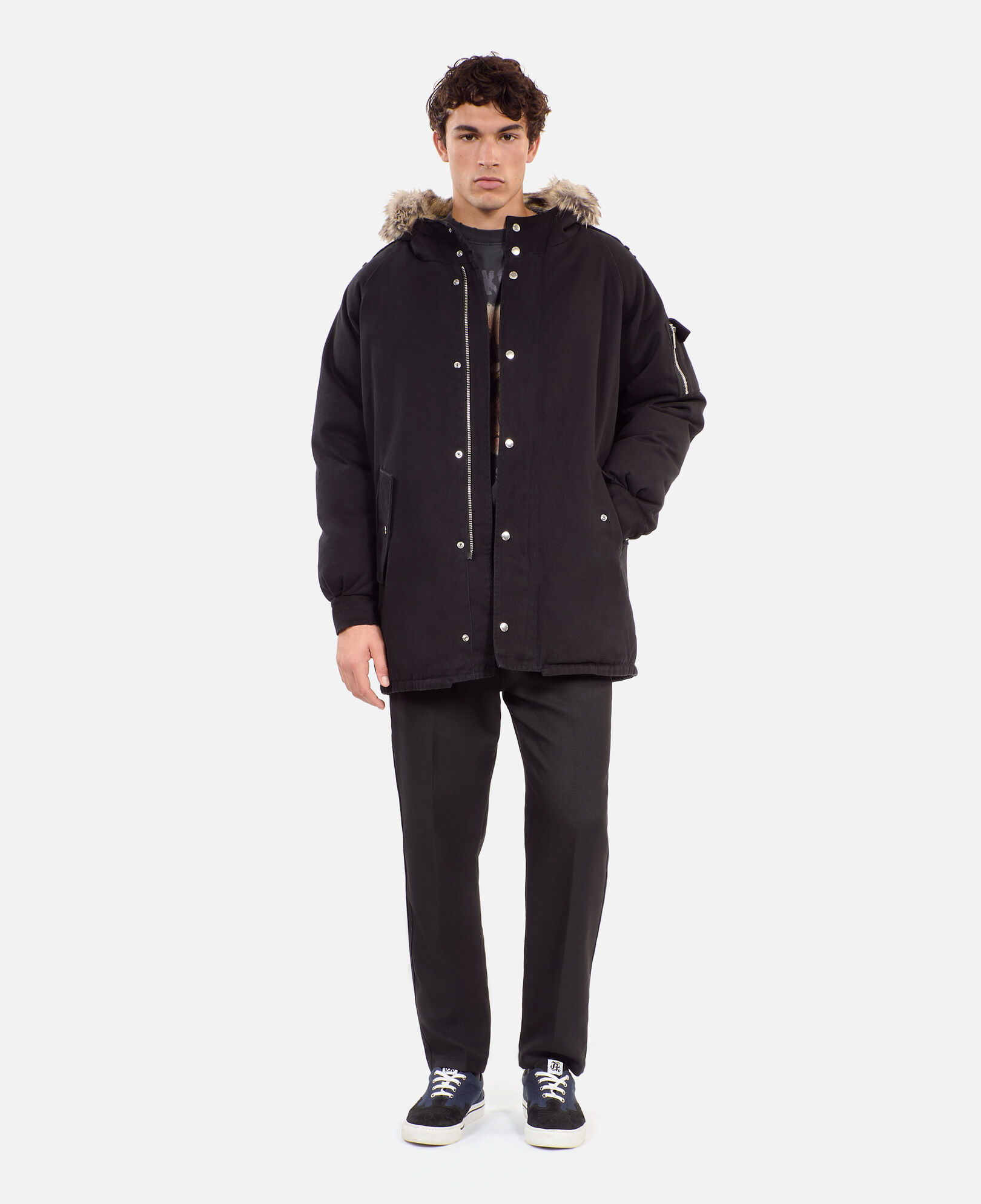The Kooples MEN BLACK black hooded parka