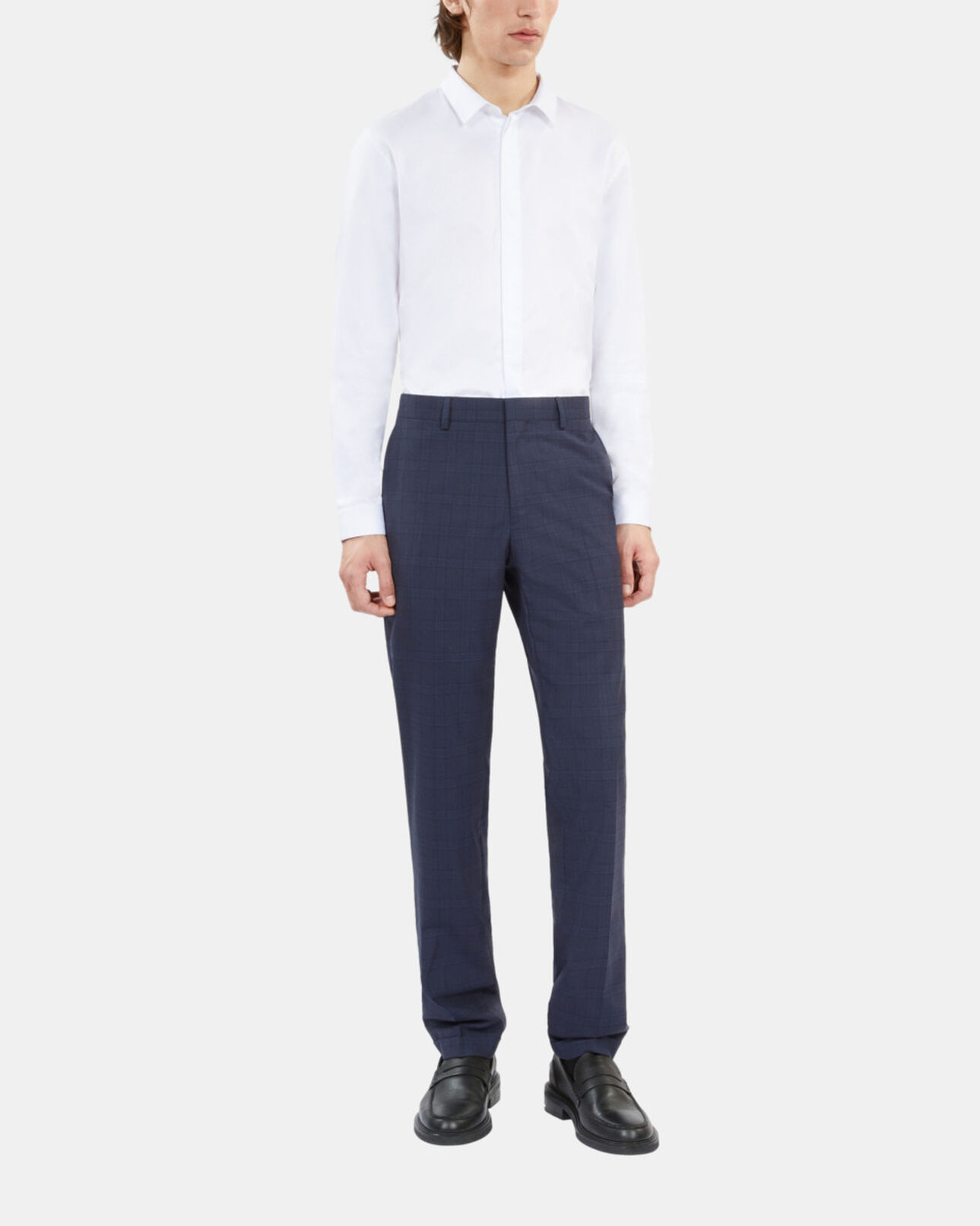 The Kooples MEN NAVY navy blue prince of wales wool suit trousers