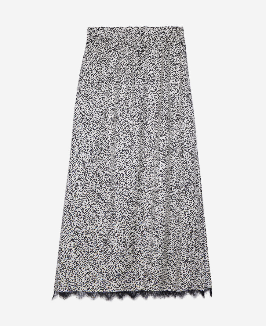 The Kooples F BLACK WHITE long printed skirt