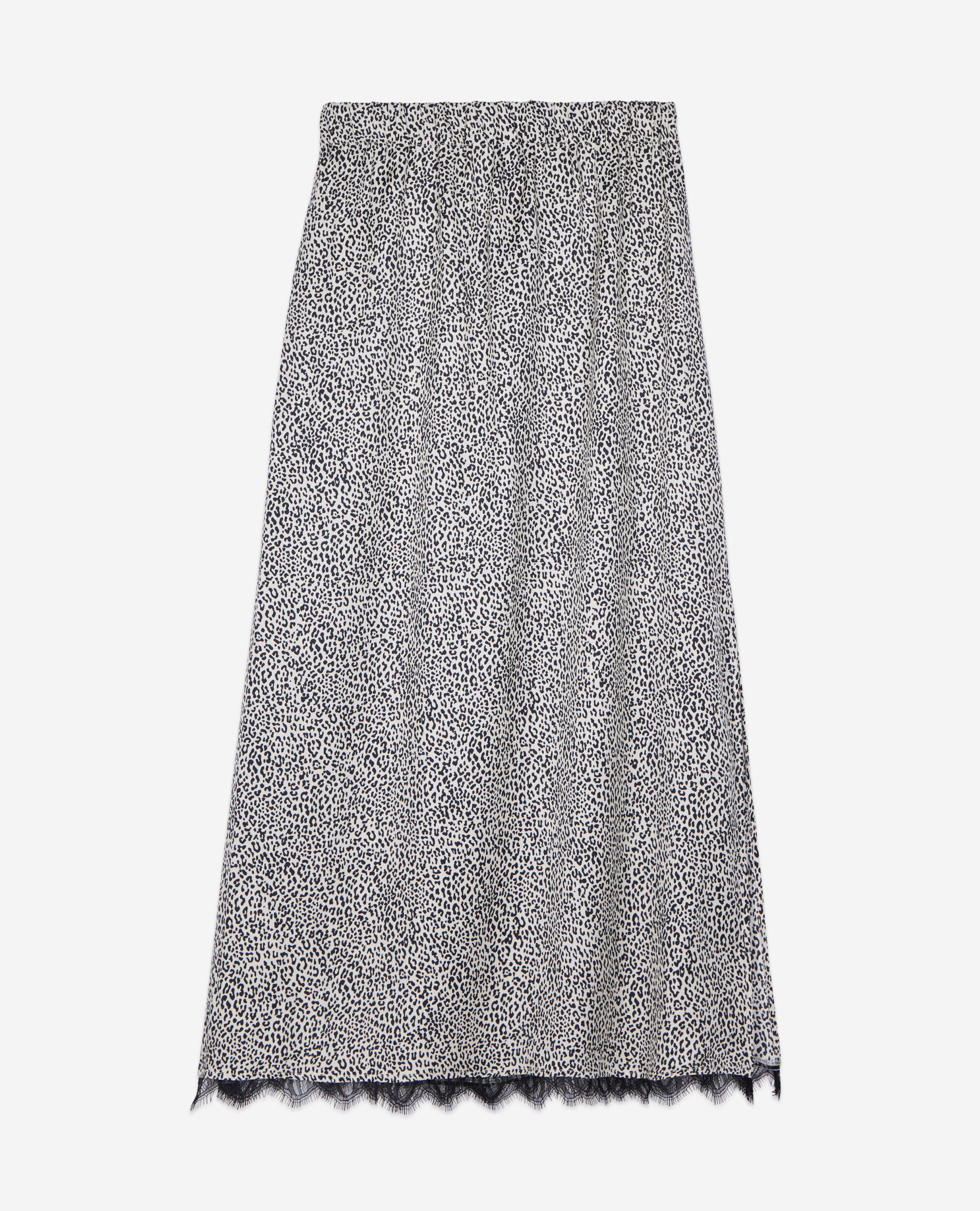Long printed skirt, BLACK WHITE, hi-res image number null