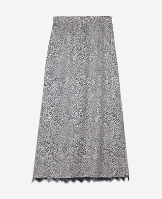 The Kooples F BLACK WHITE long printed skirt