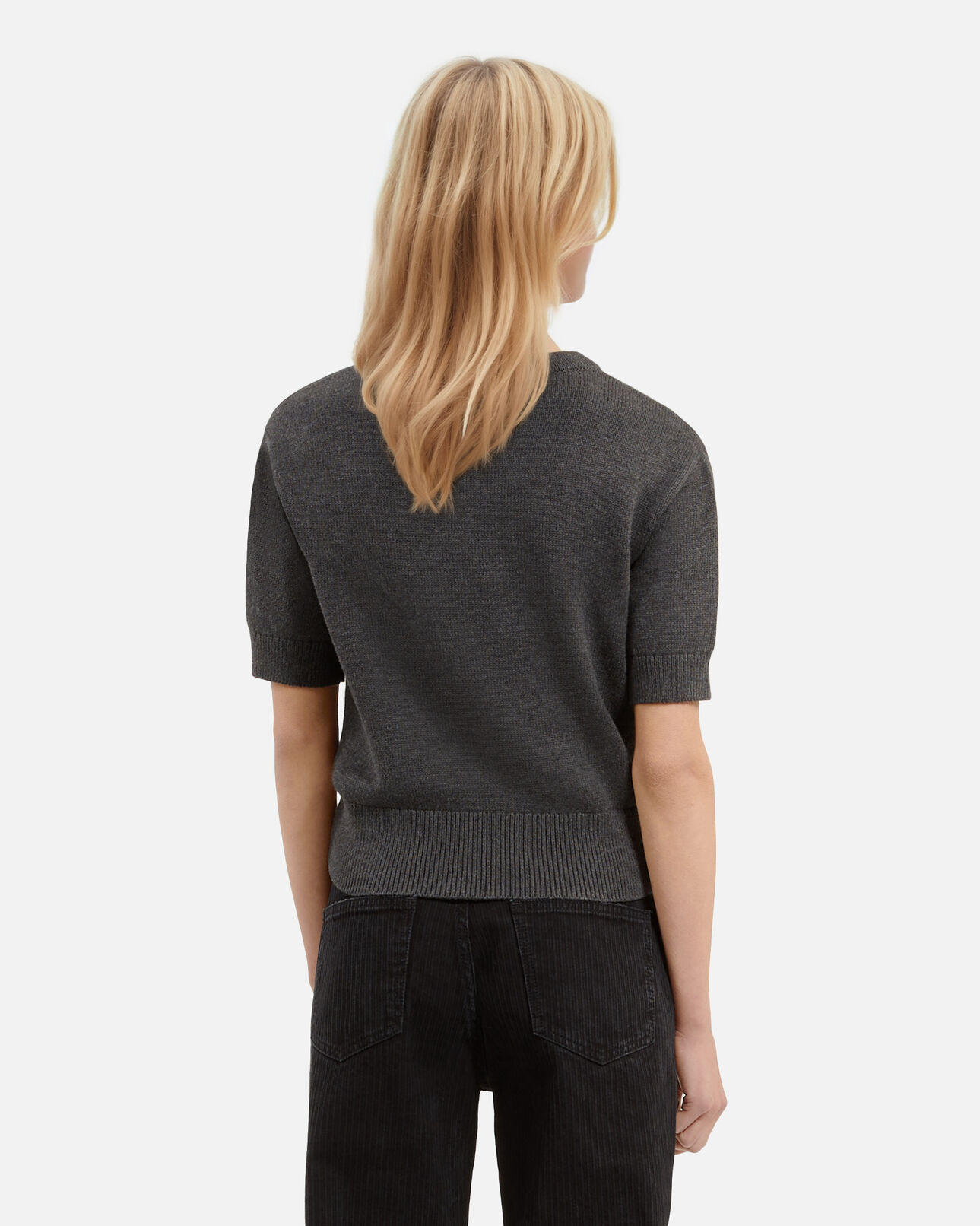 The Kooples MUJER MIDDLE GREY MEL/WHITE jersey serigrafiado de manga corta