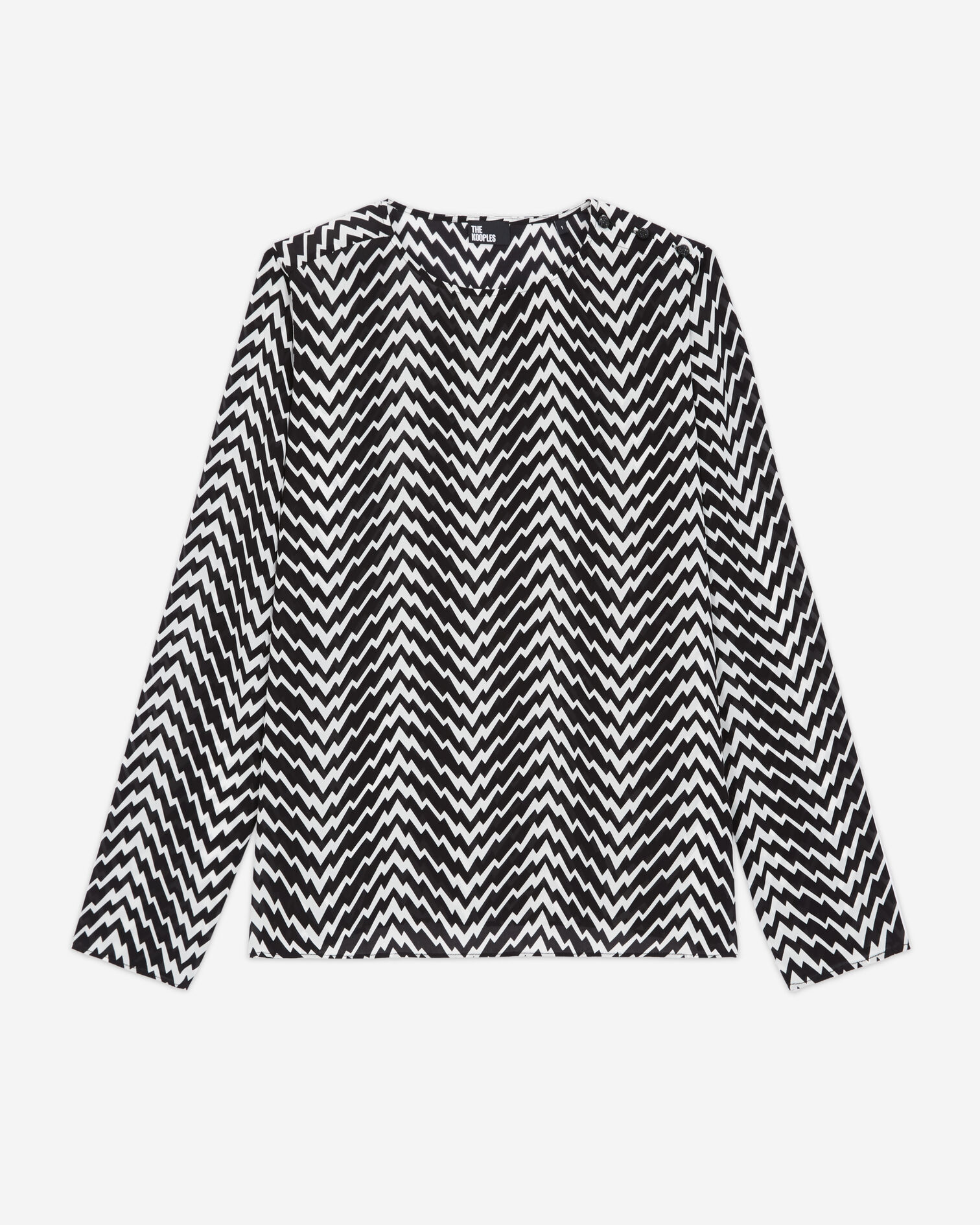 Black printed top, BLACK WHITE, hi-res image number null