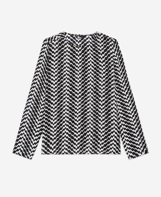 The Kooples WOMEN BLACK WHITE black printed top