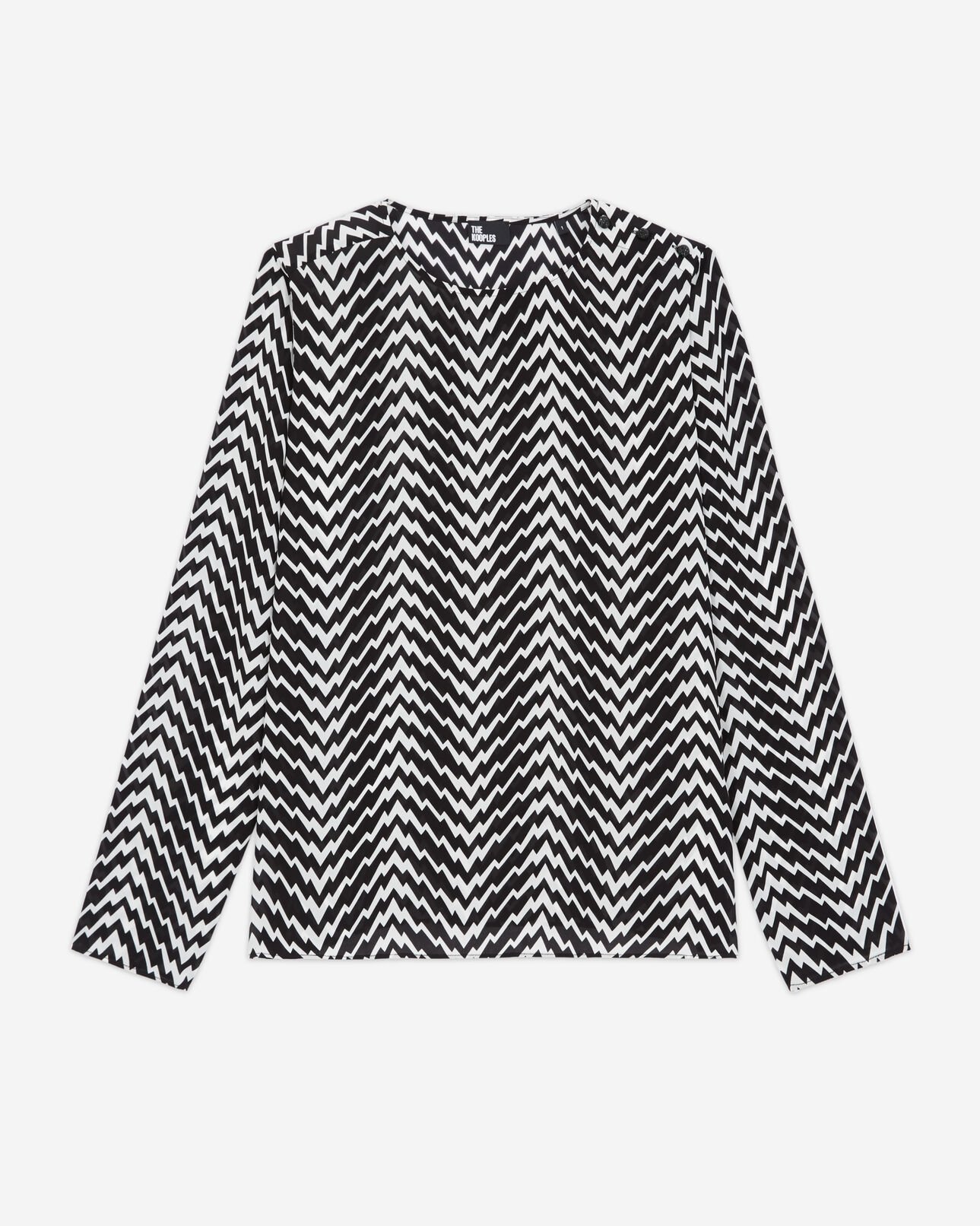 The Kooples FEMME BLACK WHITE top imprimé noir