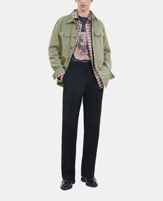 The Kooples H OLIVE khaki denim shirt