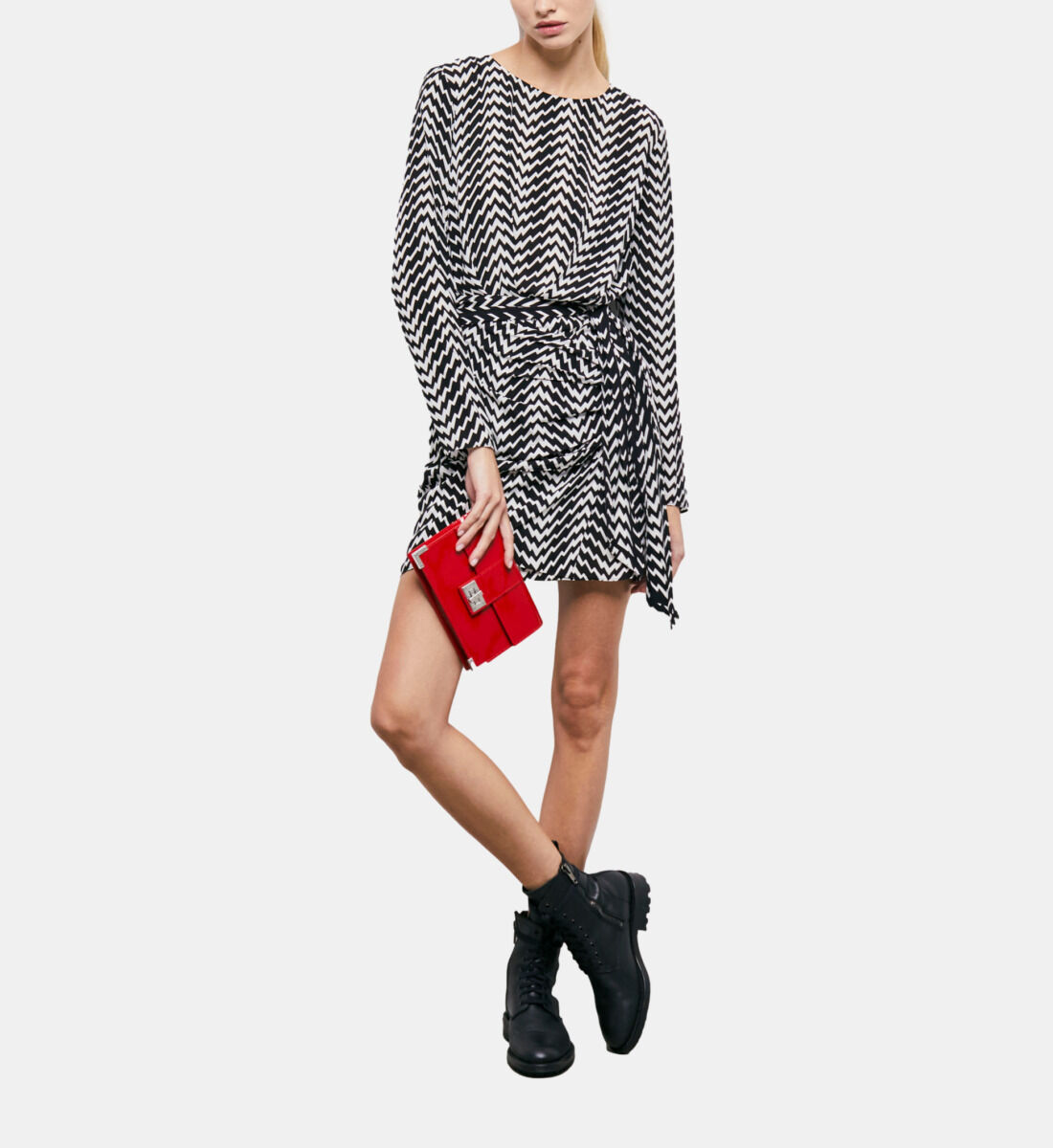 Medium Emily pouch in red leather The Kooples