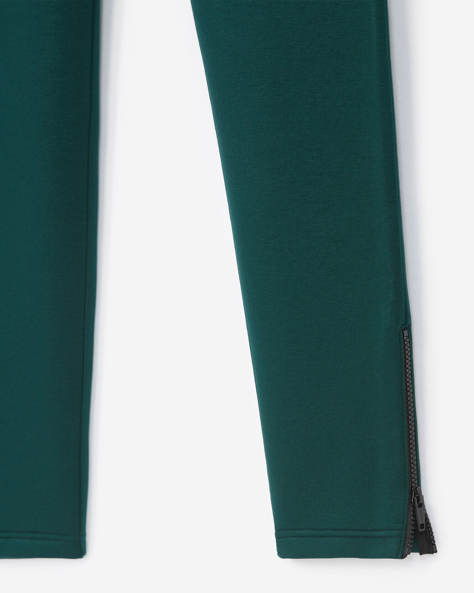 Fitted green joggers with zippers, BOTTLE GREEN, hi-res image number null
