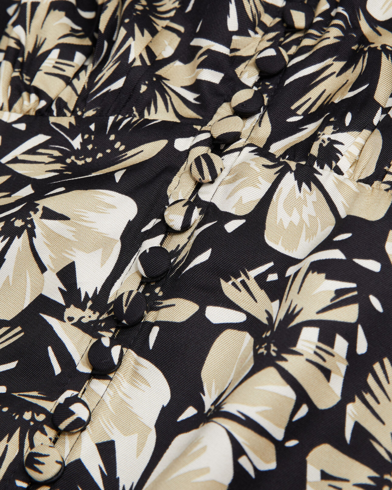 The Kooples MUJER BLACK BROWN vestido largo estampado sin mangas