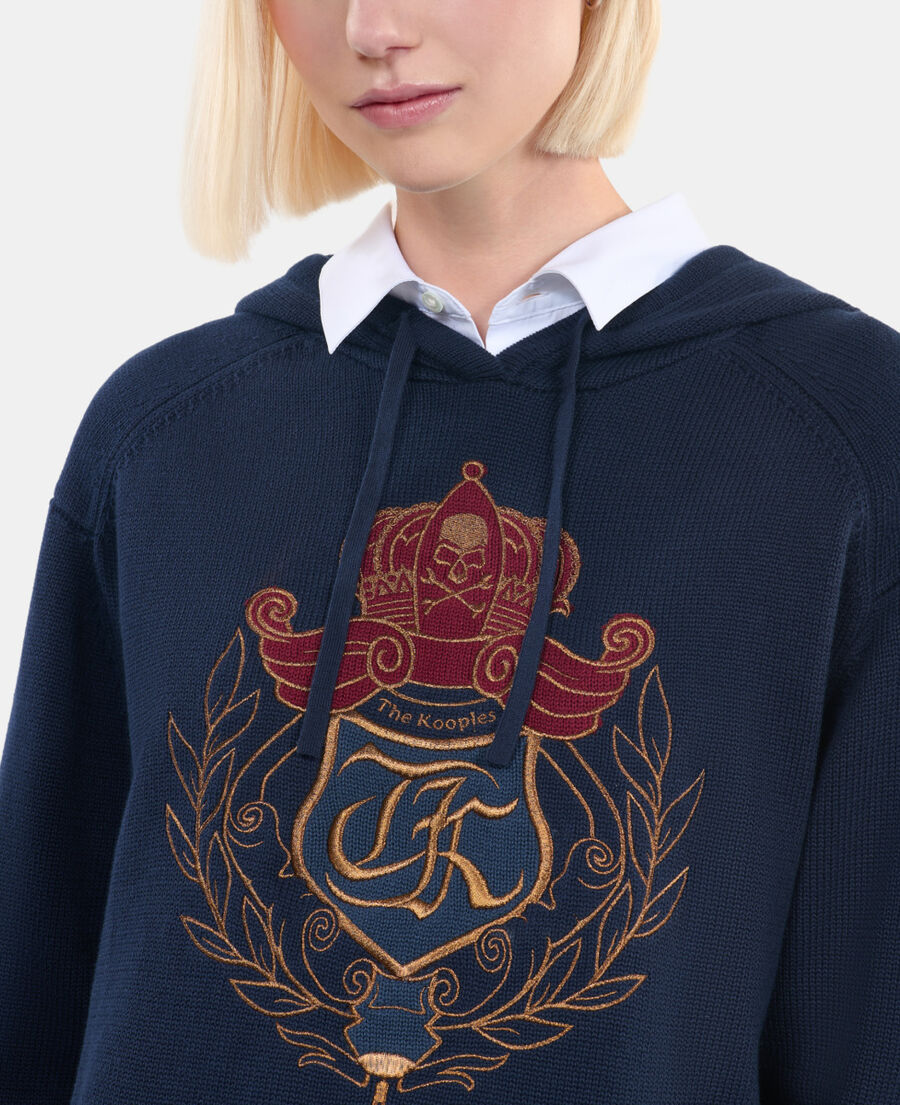 The Kooples F NAVY navy blue hooded sweater 