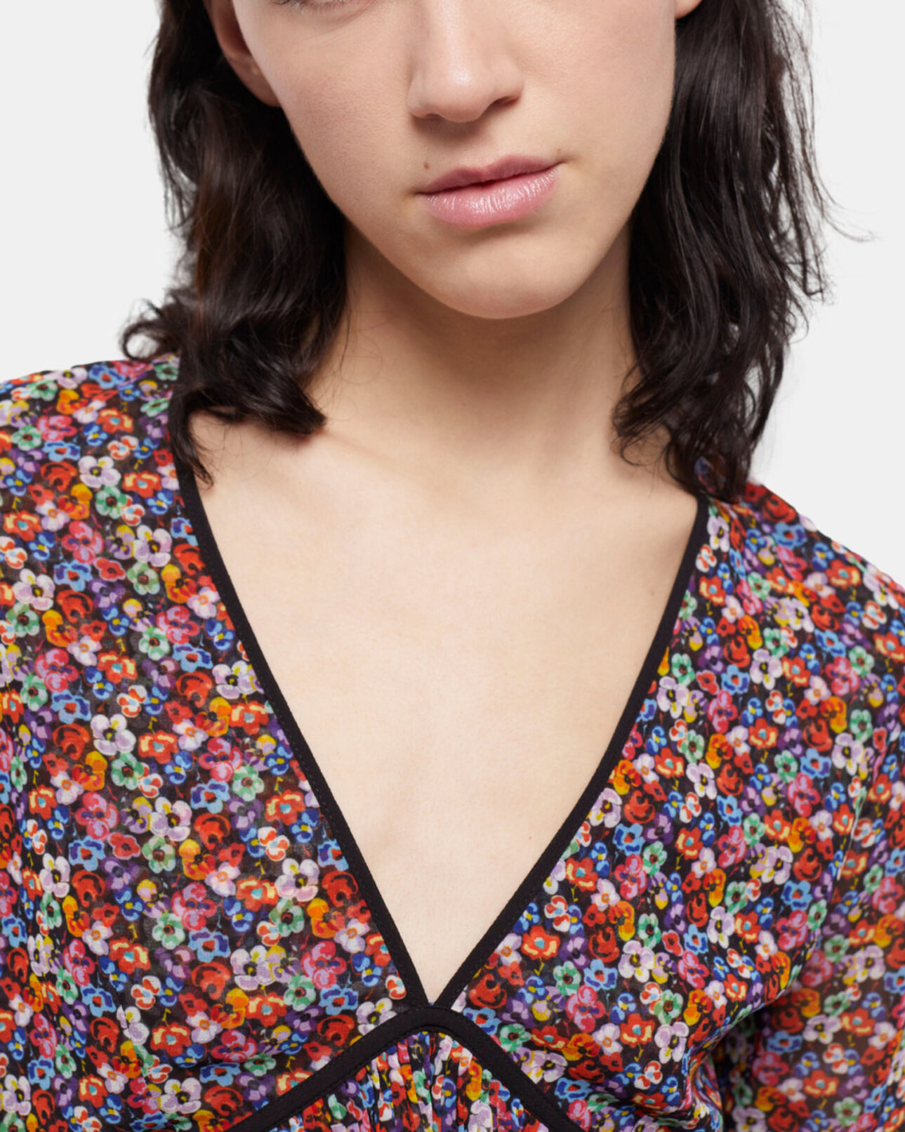 The Kooples WOMEN MULTICOLOR multicolor top with pleated ruffles