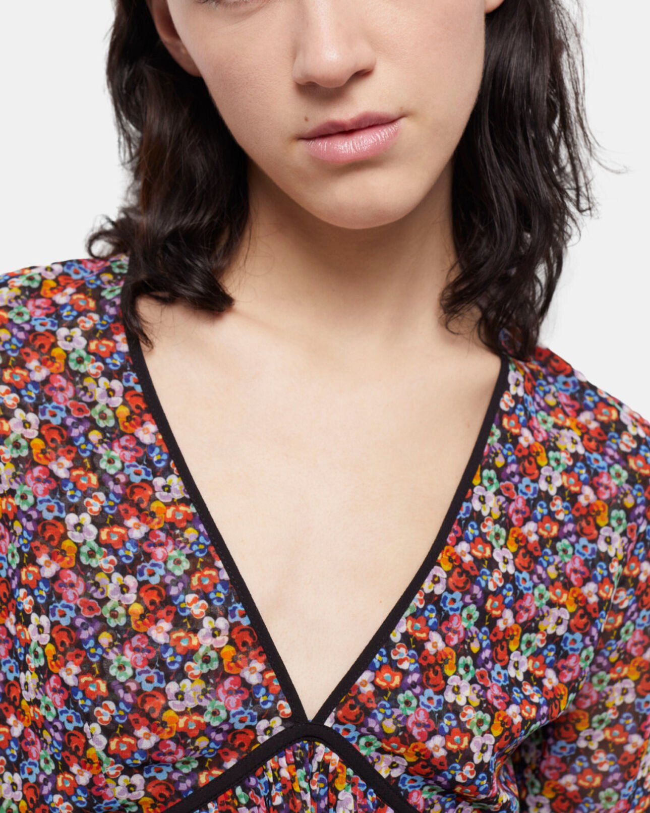 The Kooples WOMEN MULTICOLOR multicolor top with pleated ruffles