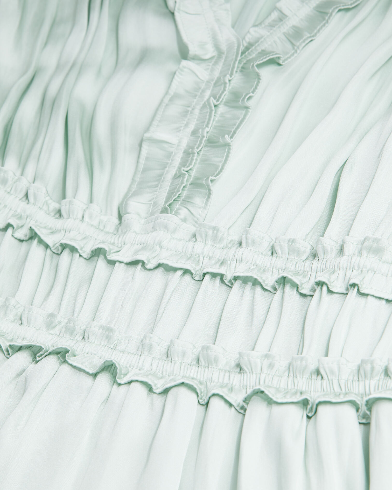 Robe courte vert d'eau avec fronces, OCEAN, hi-res image number null