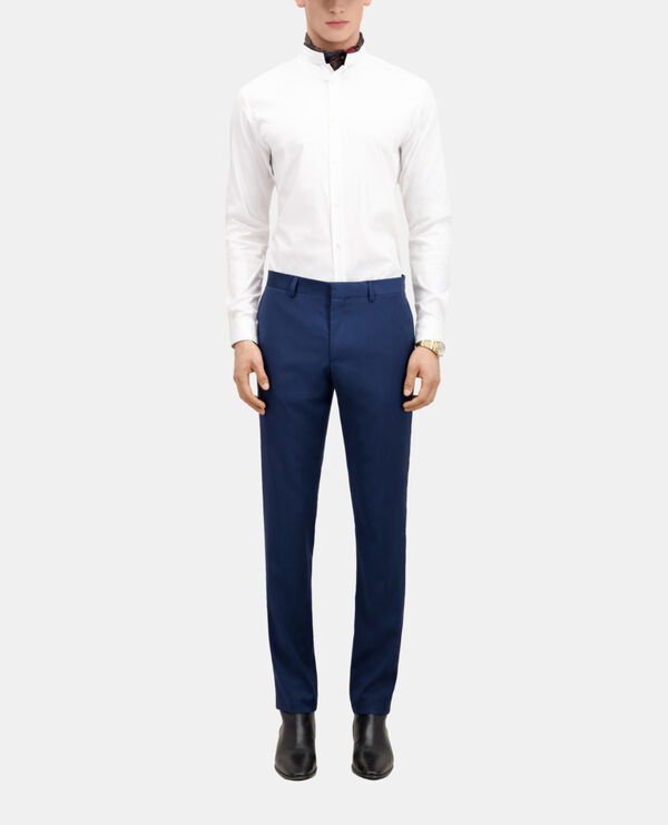 pantalon de costume bleu en laine