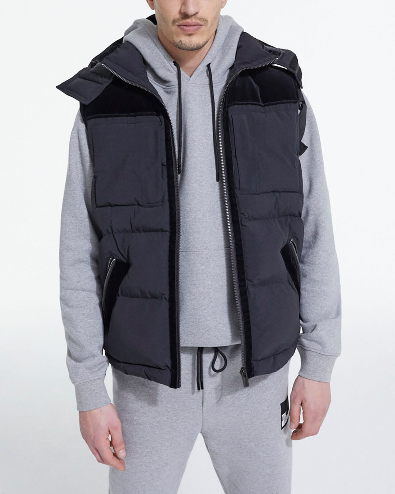 The Kooples HOMME BLACK doudoune sans manches noire