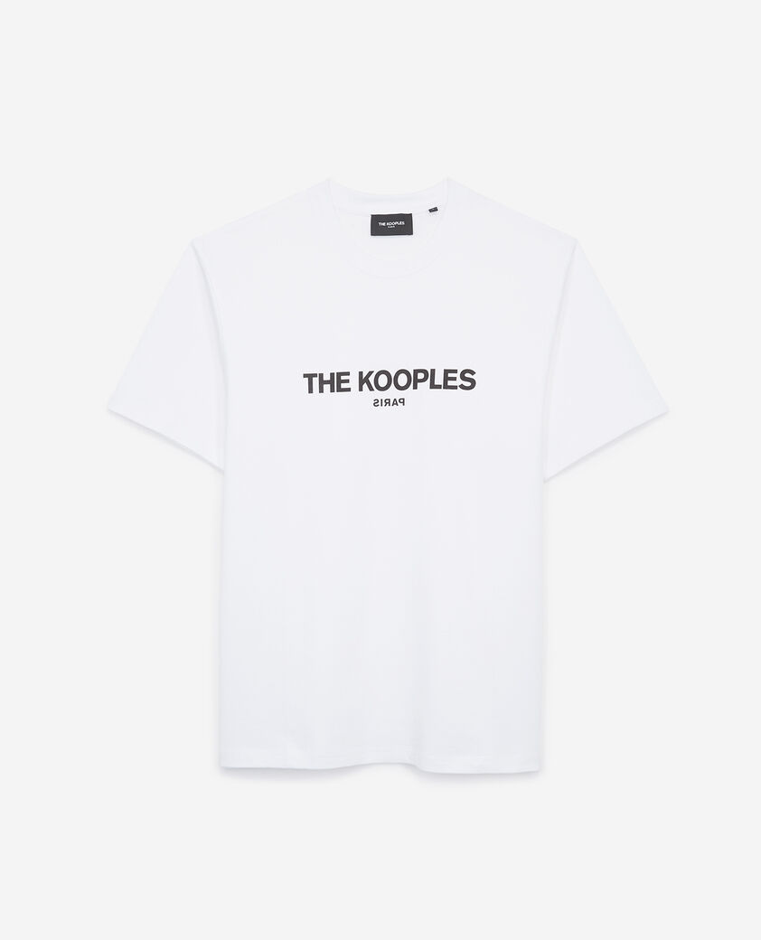 The Kooples MEN WHITE white cotton t-shirt with printed logo