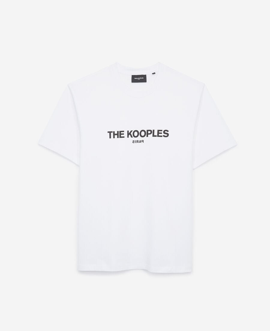 The Kooples MEN WHITE white cotton t-shirt with printed logo