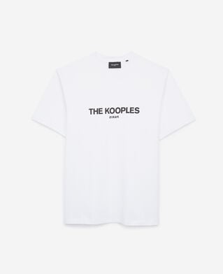 The Kooples MEN WHITE white cotton t-shirt with printed logo
