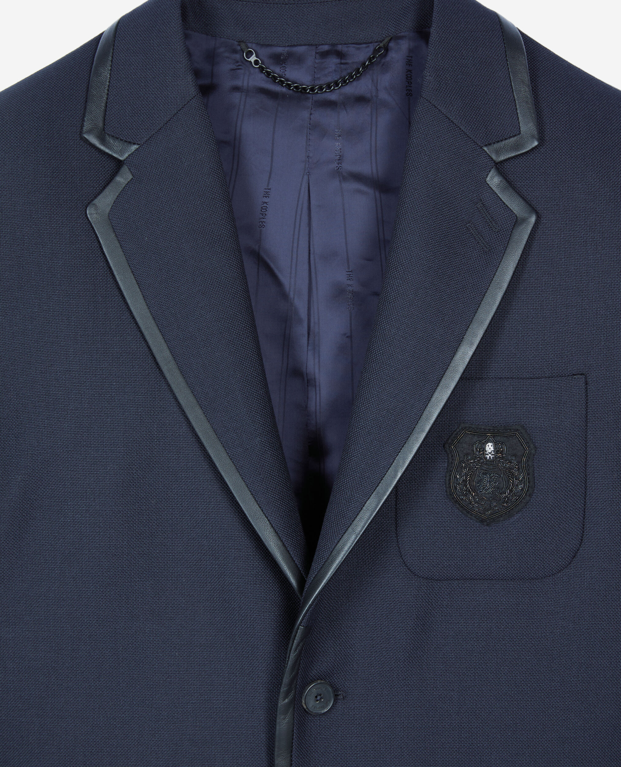 Navy blue wool-blend jacket, DARK NAVY, hi-res image number null