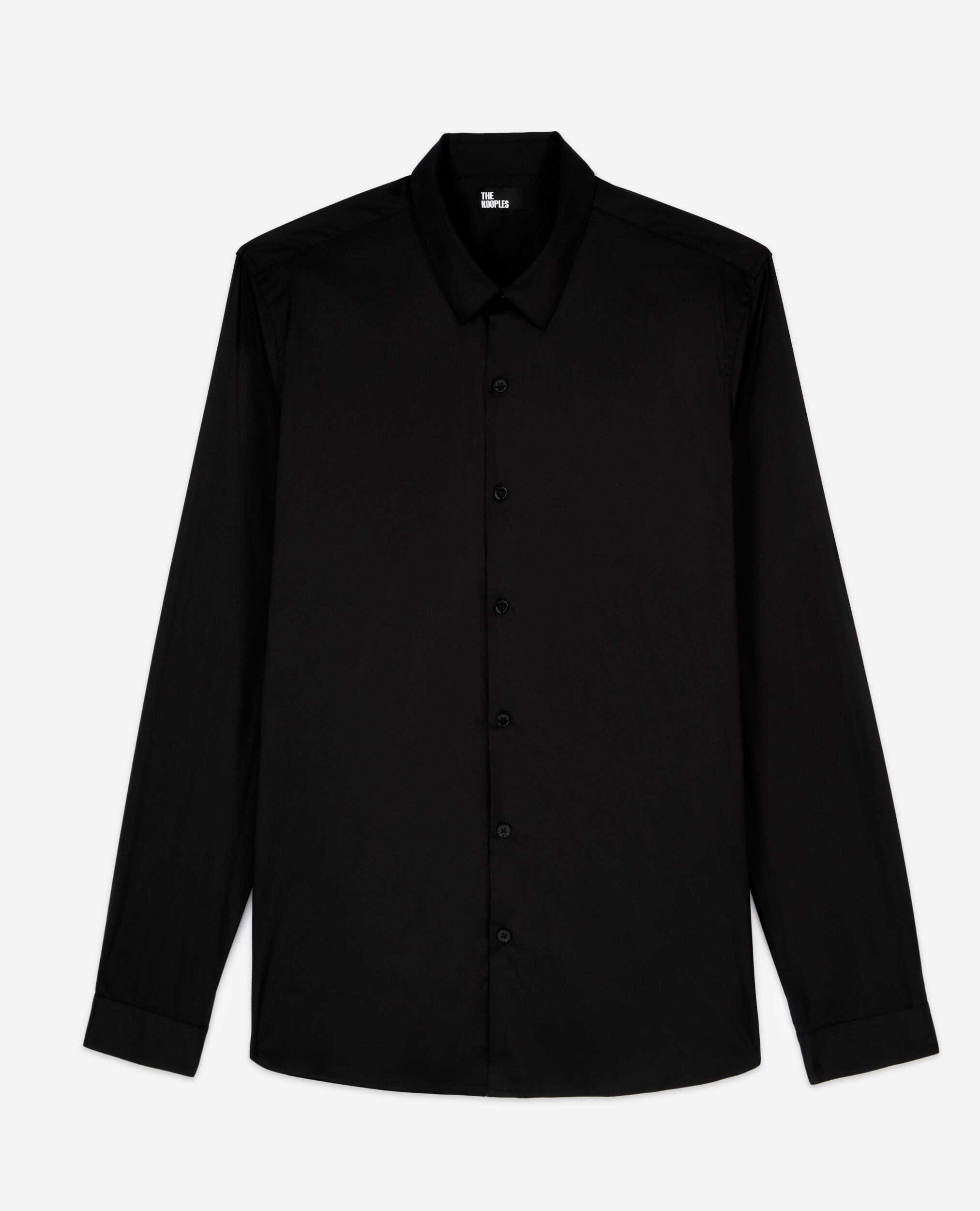 Black poplin shirt, BLACK, hi-res image number null