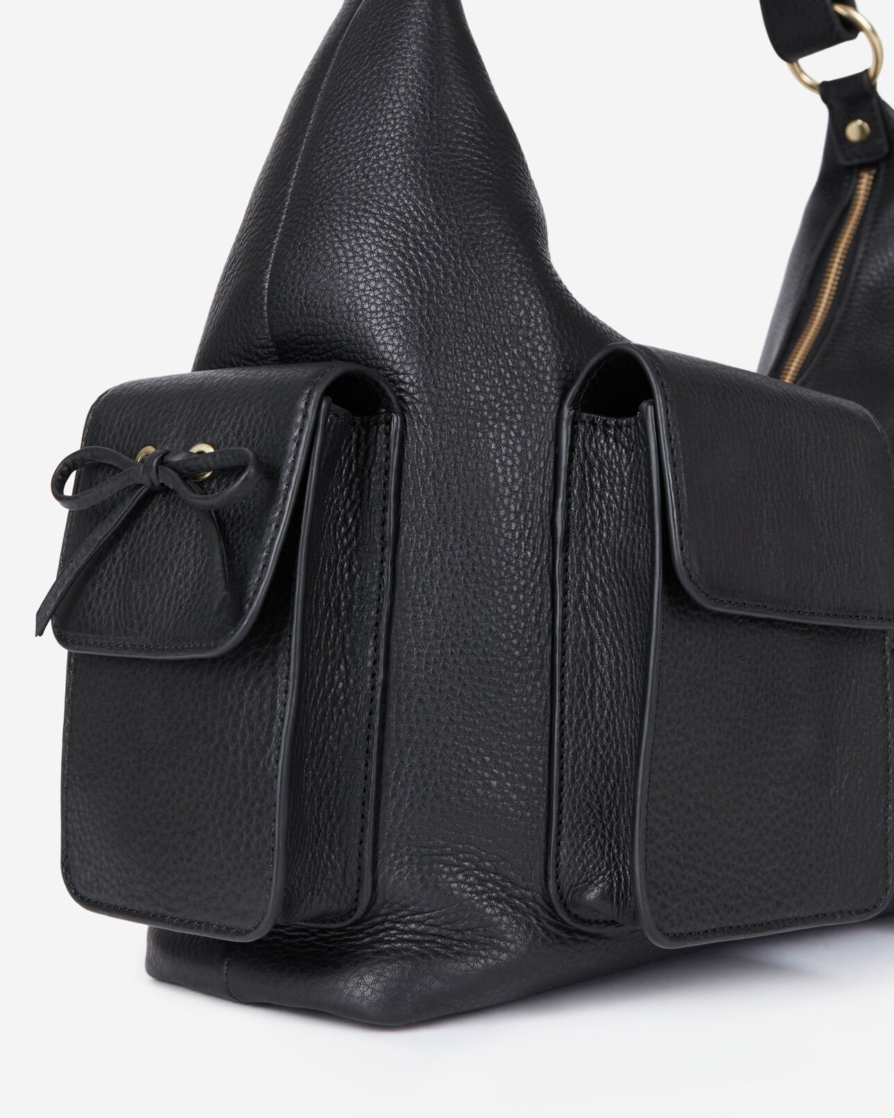 The Kooples FEMME BLACK sac amelia xl en cuir noir
