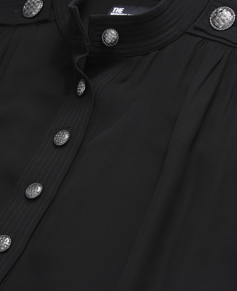 The Kooples WOMEN BLACK black top with bijou buttons