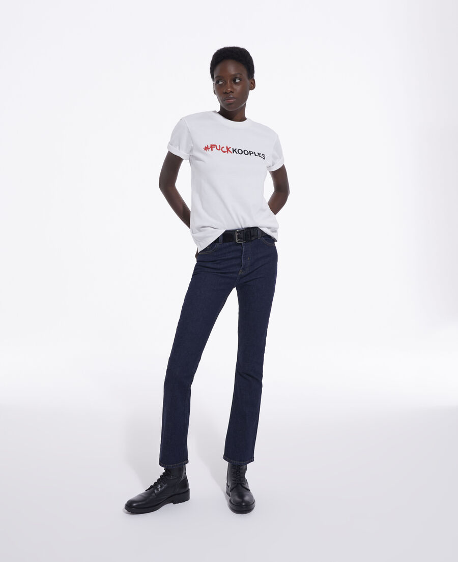 krænkelse undersøgelse Bug White T-shirt with logo for women - Sales | The Kooples - US