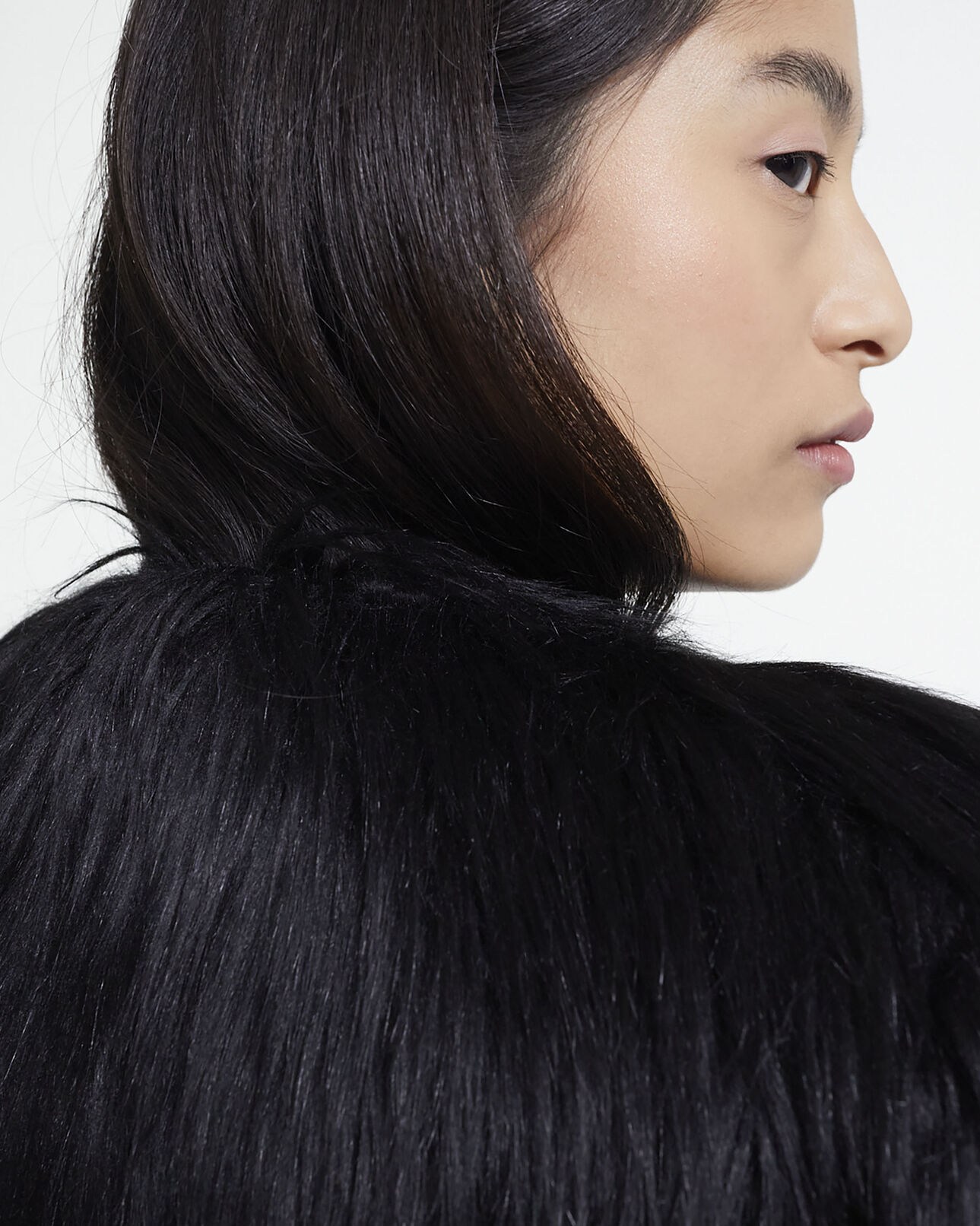 The Kooples WOMEN BLACK black faux fur coat