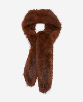 The Kooples FEMME SAFRAN col effet fourrure marron