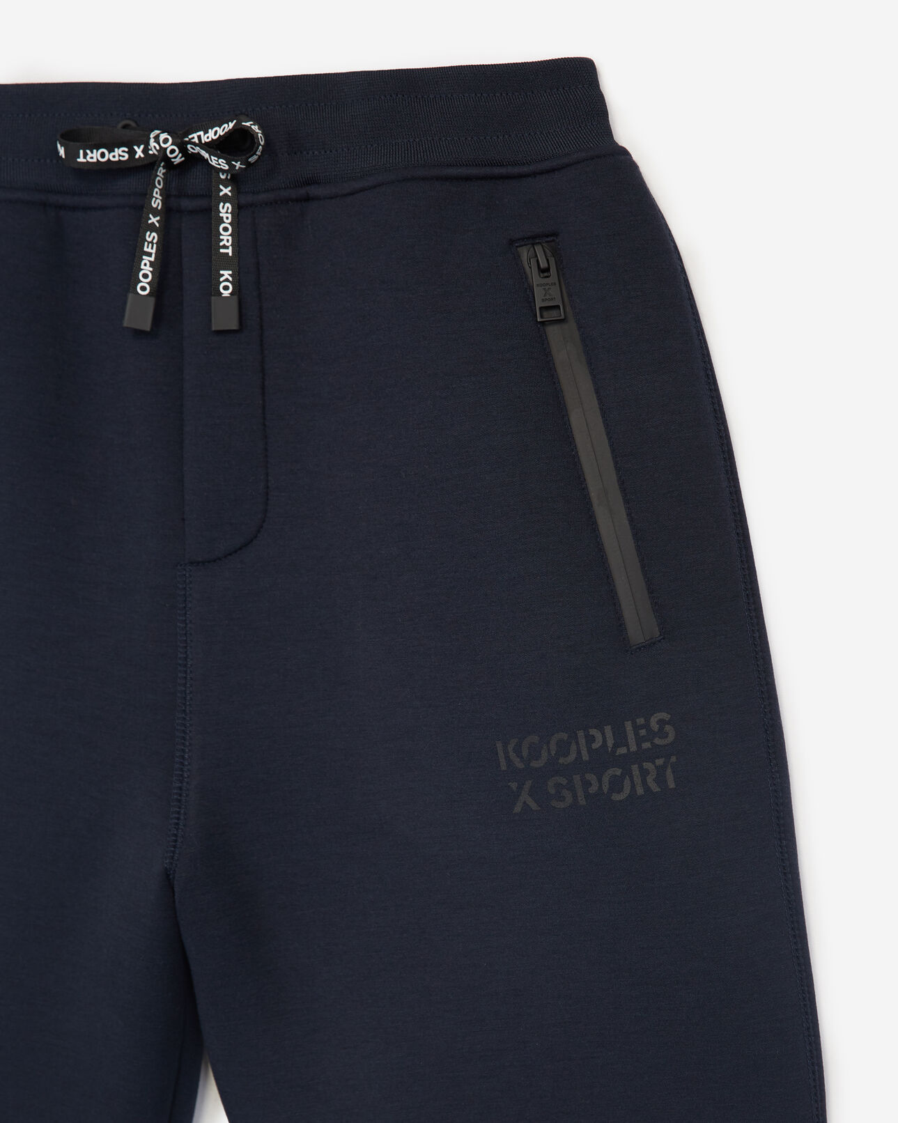 The Kooples MEN NAVY neoprene navy blue shorts with double zip
