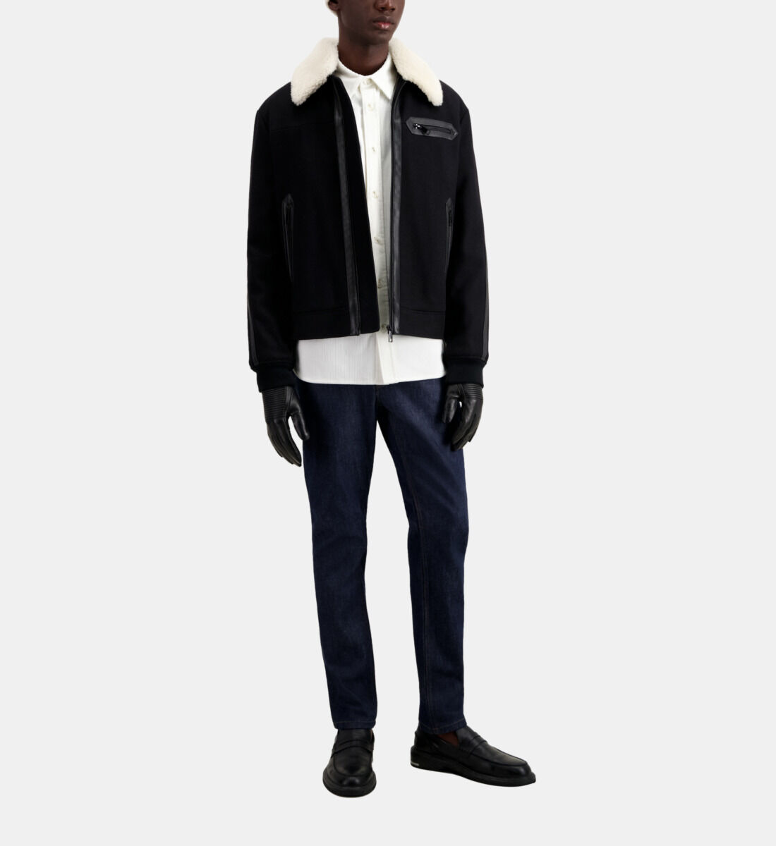 Mens wool bomber store