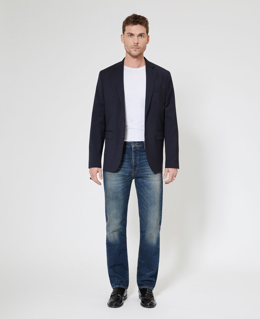The Kooples HOMME MEDIUM BLUE jean droit d&eacute;lav&eacute; bleu