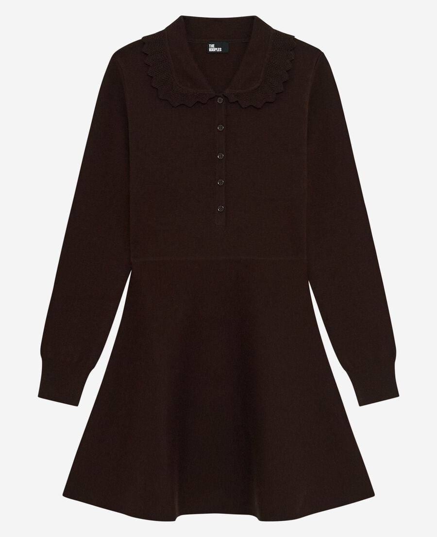 The Kooples F CHOCOLATE short brown knit dress