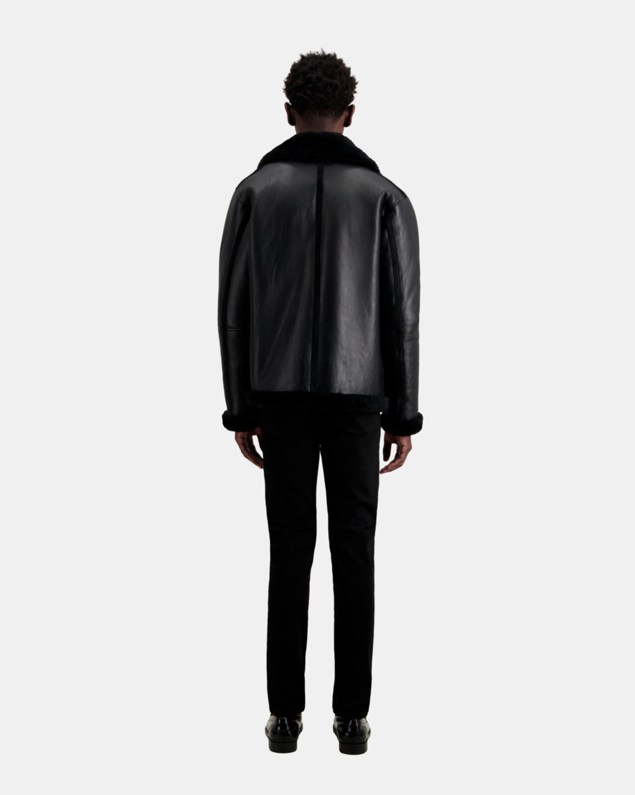 The Kooples MEN BLACK black shearling jacket
