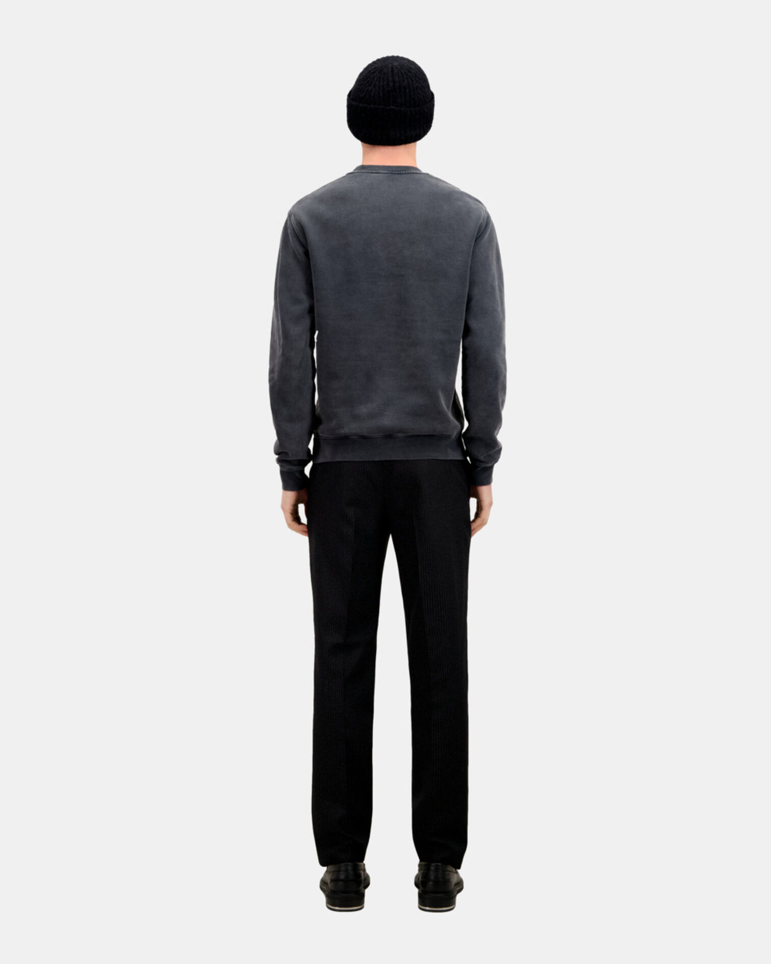 Sweatshirt Homme noir avec sérigraphie Barking dog, BLACK WASHED, hi-res image number null