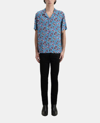 The Kooples HERREN PINK - BLUE kurzärmeliges hemd mit print