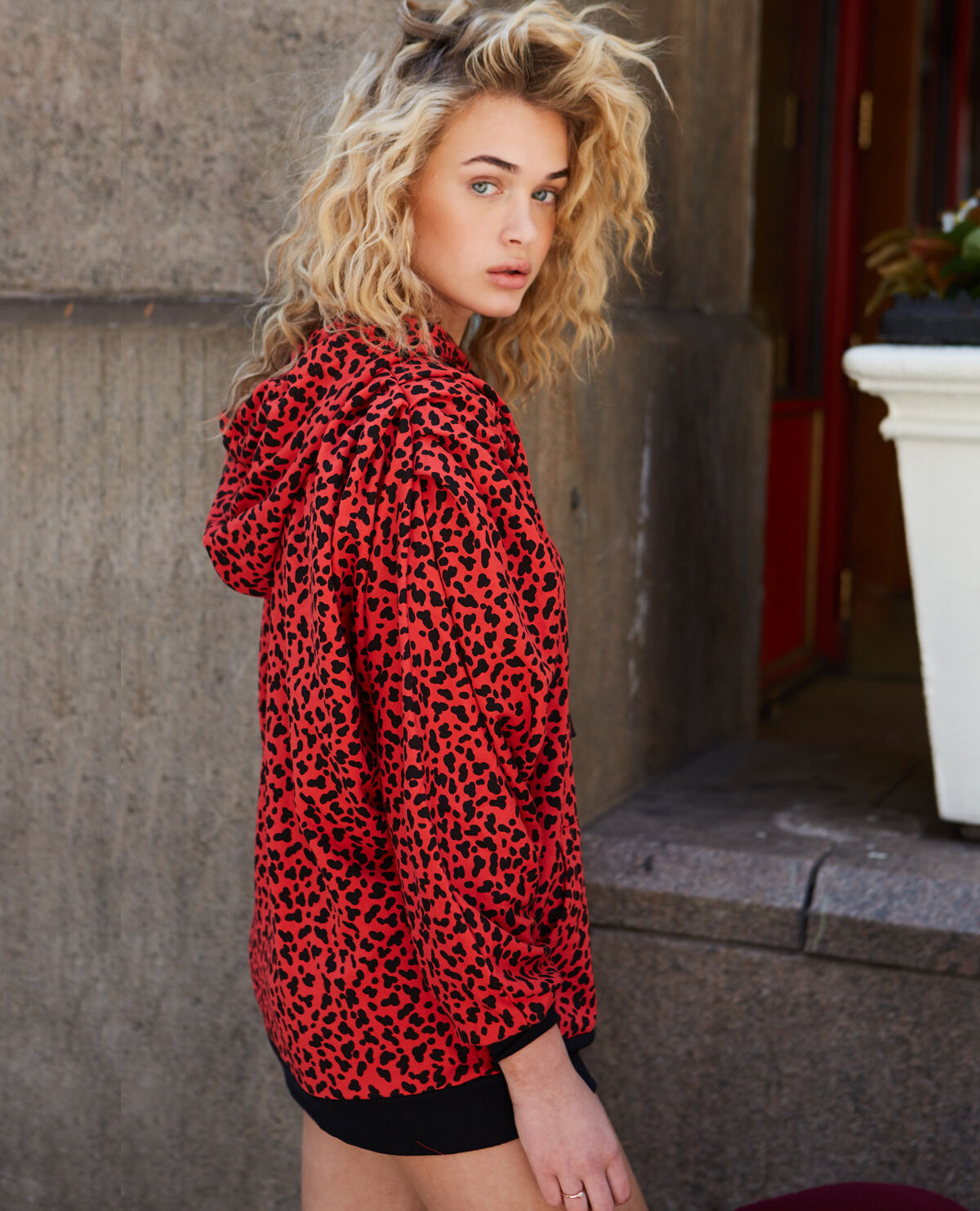 Red sweatshirt with leopard print The Kooples Women