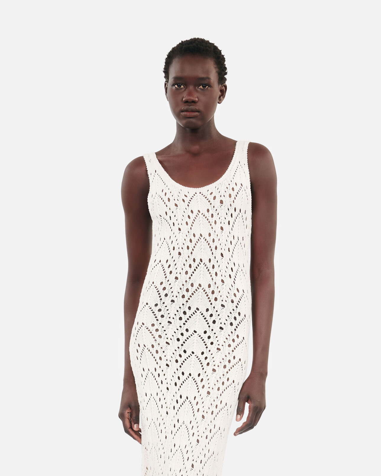 The Kooples WOMEN ECRU long ecru knit dress