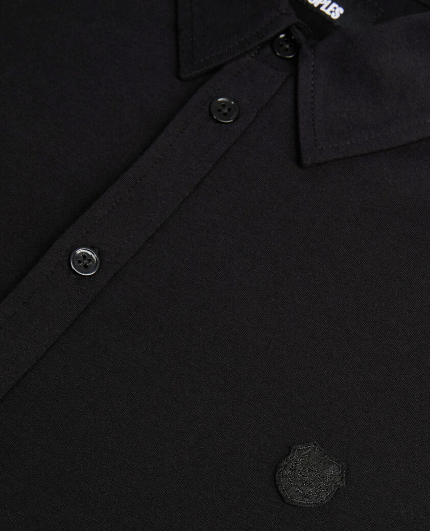 The Kooples HOMME BLACK WASHED t-shirt manches longues style chemise noir