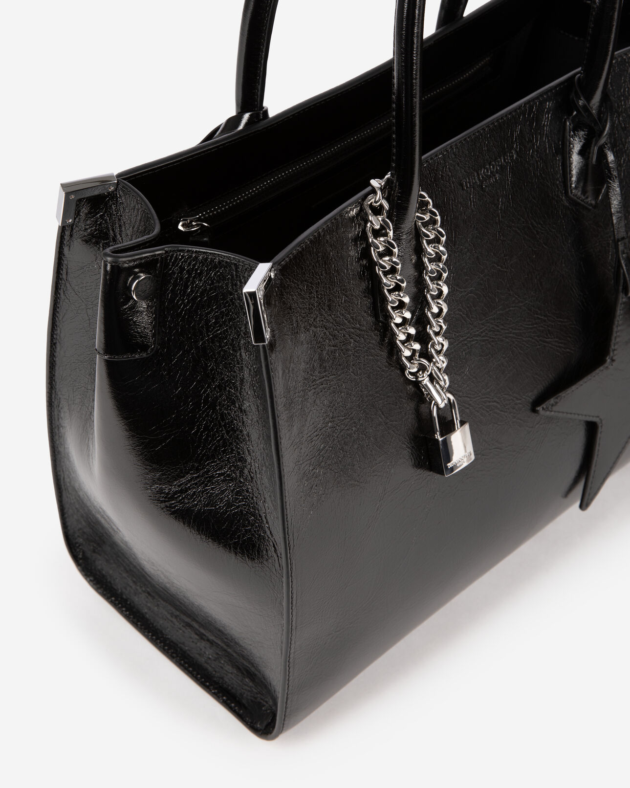 The Kooples FEMME BLACK sac cabas ming en cuir noir