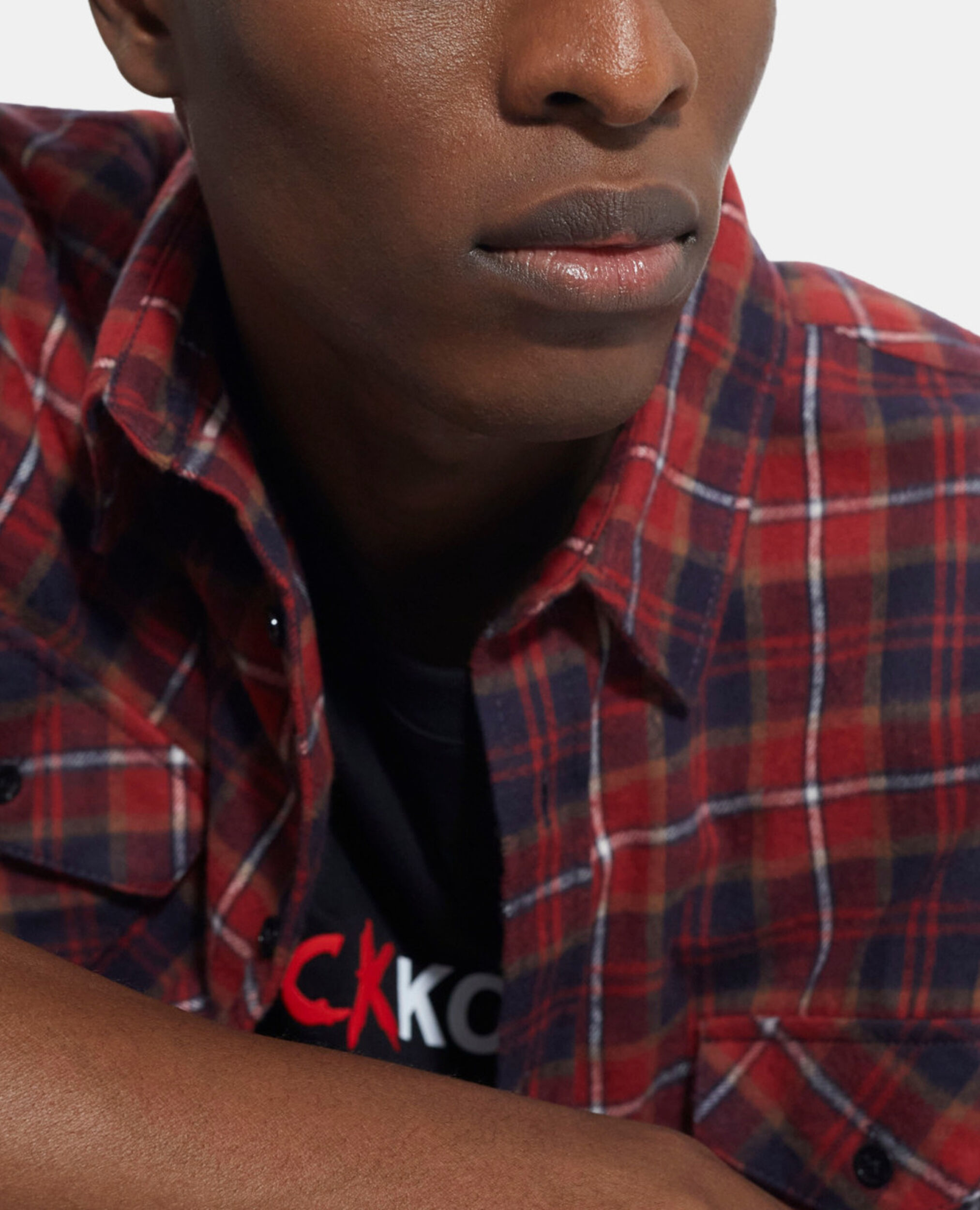 Chemise col classique à carreaux, RED / BLACK, hi-res image number null