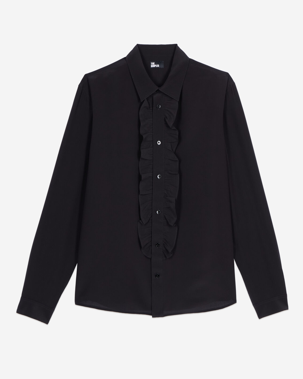 The Kooples MEN BLACK black silk shirt